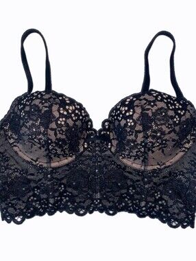 Victoria's Secret Sexy Black Lace Longline Bra